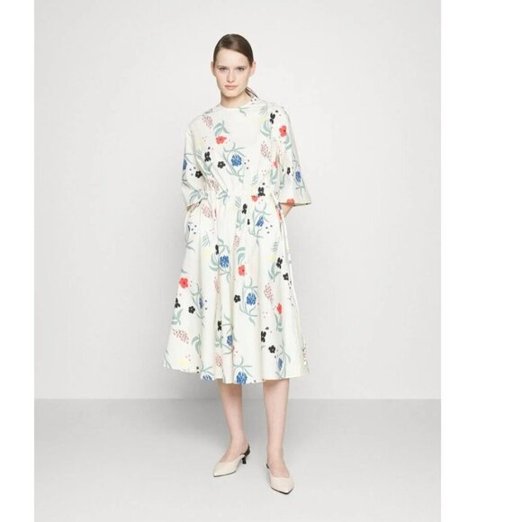 Marimekko Fiaali Herbaario Cotton Poplin Floral Dress Size 34/4 - Picture 7 of 15